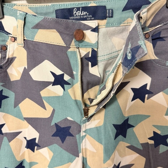 BODEN THE SOHO SKINNY 10R WOMENS  STARS MULTICOLORED COTTON STRETCH COMFY JEANS - Picture 6 of 9